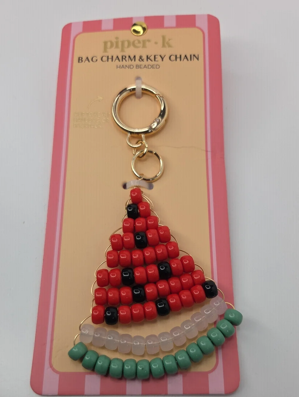 🍉▪️Piper K ▪️ UK exlcusive Beaded Watermelon Bag Charm Key Chain